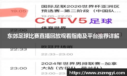 东郊足球比赛直播回放观看指南及平台推荐详解